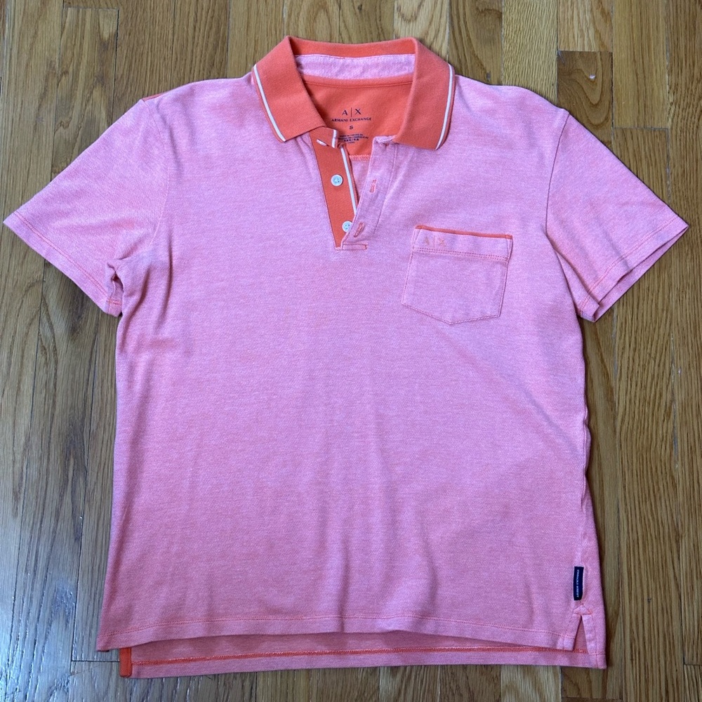 ARMANI EXCHANGE Summer Coral Short Sleeve with Top Button